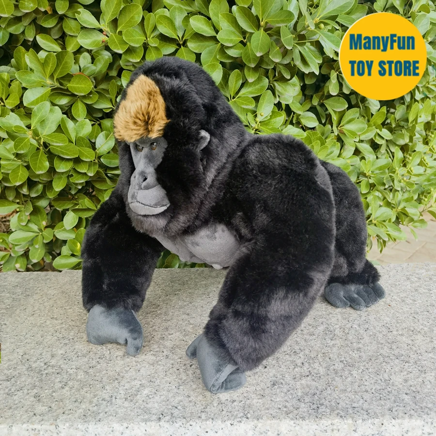 Gorilla Plush Toys High Fidelity Ape Plushie Silverback Gorilla Peluche Lifelike Doll Simulation Stuffed Animals Toy Kid