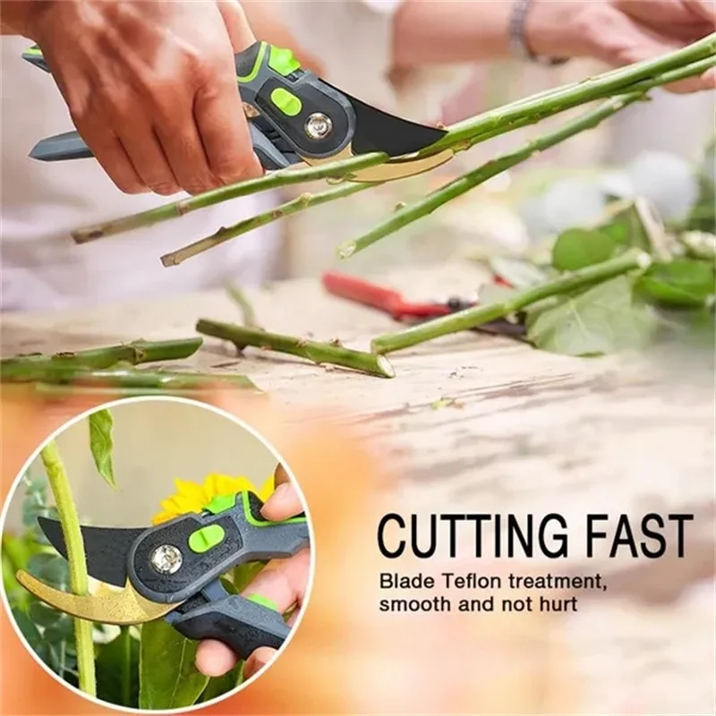 Labor-Saving Plant Pruning Shears Horticulture Cut Garden Scissor Orchard Branch Shear with Protective Handles Gardening Tools