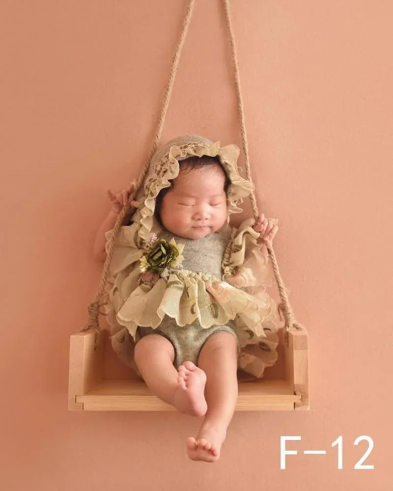 New baby photography swing full moon photo props studio 100 days photo theme flower rope swing