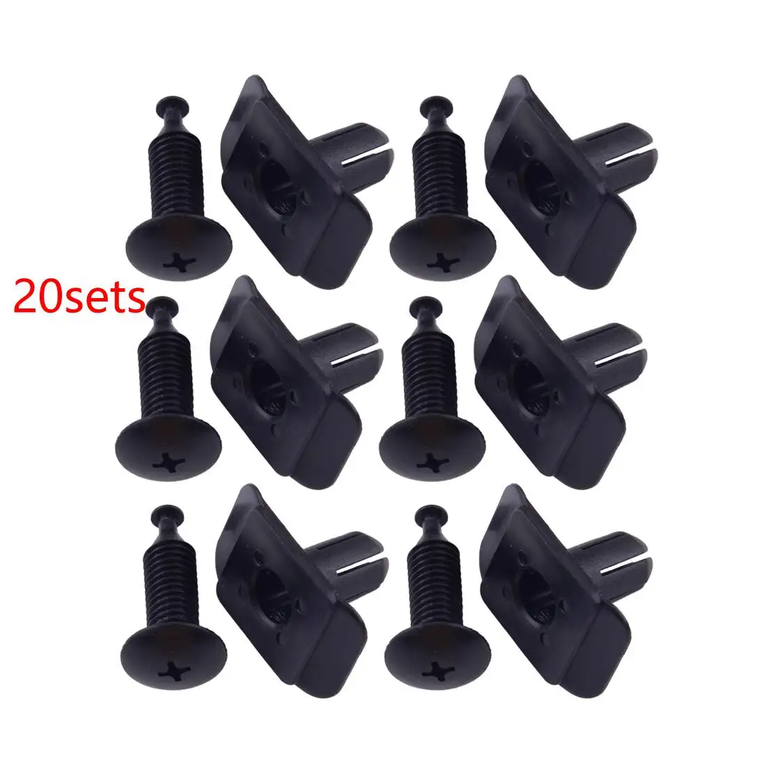 20 Sets Front Bumper Cover Retainers Fasteners Clips Fit for Mazda Oem 626 RX7 RX8 MX6 Nissan BF8250233 01553-01393 F82-50-233