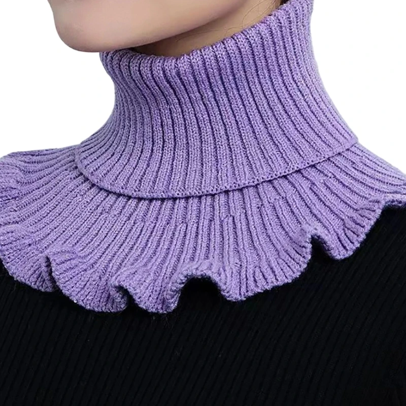 

Шарф-воротник для женщин, зимний накладной воротник, декоративная вязаная теплая одежда для шеи