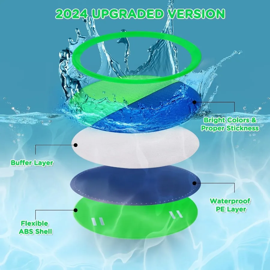 Toss and Catch Ball Game Outdoor Beach Pool Toys for Games 6 Paddle 3 Balls Pool Beach Lawn Yard Games 3 4 5 6 7 8+ Year Old To