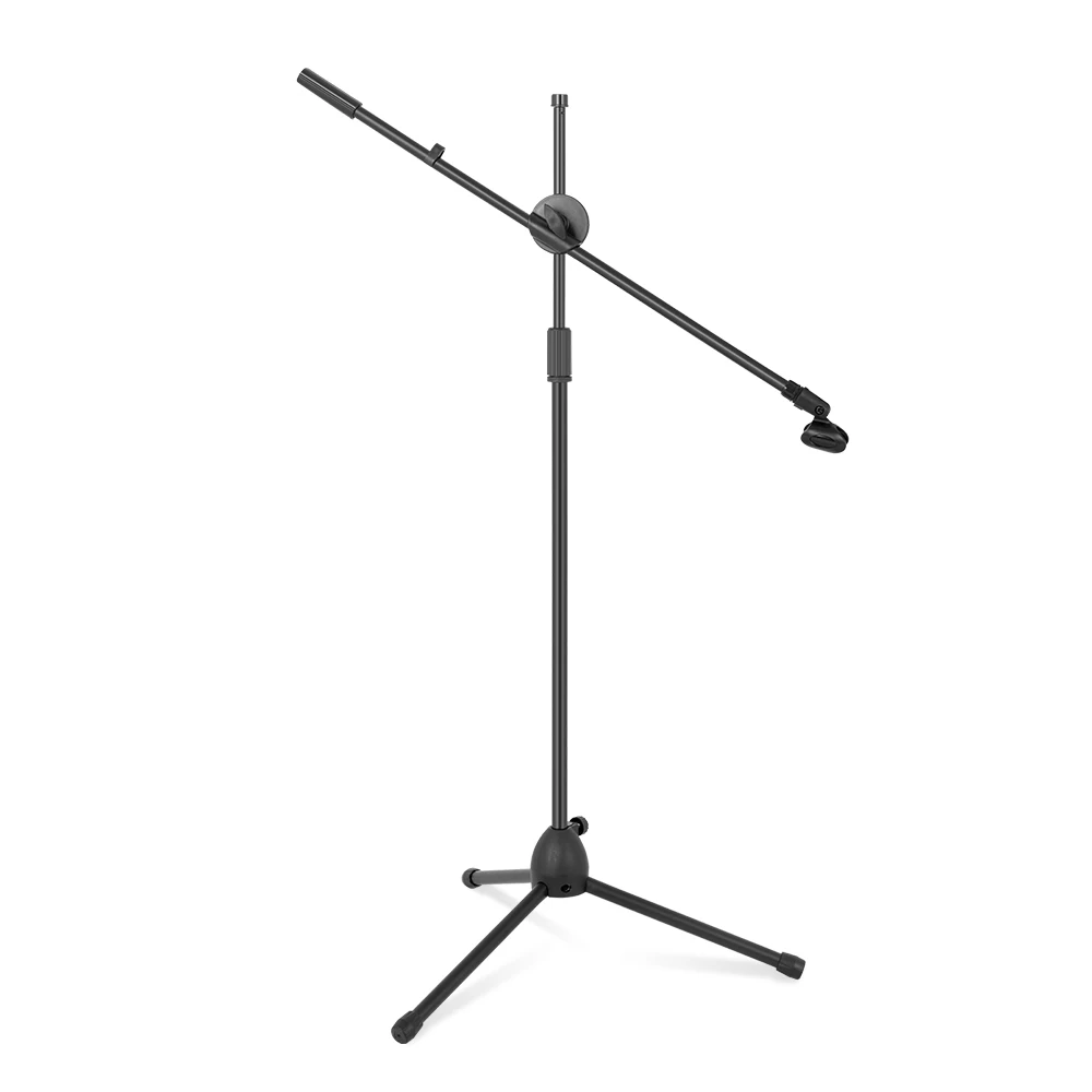 

Professional tripod Adjustable Boom Height Floor Microphone Stand with Tripod Base Up to 190cm Black Broadcasting Studio