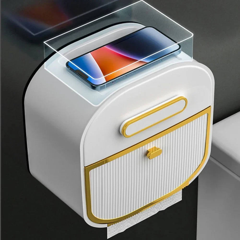 

Fitment Convenient Installation Tissue Storage Box Kitchen Punch Design Tissue Storage Box Toilet Paper Rolls