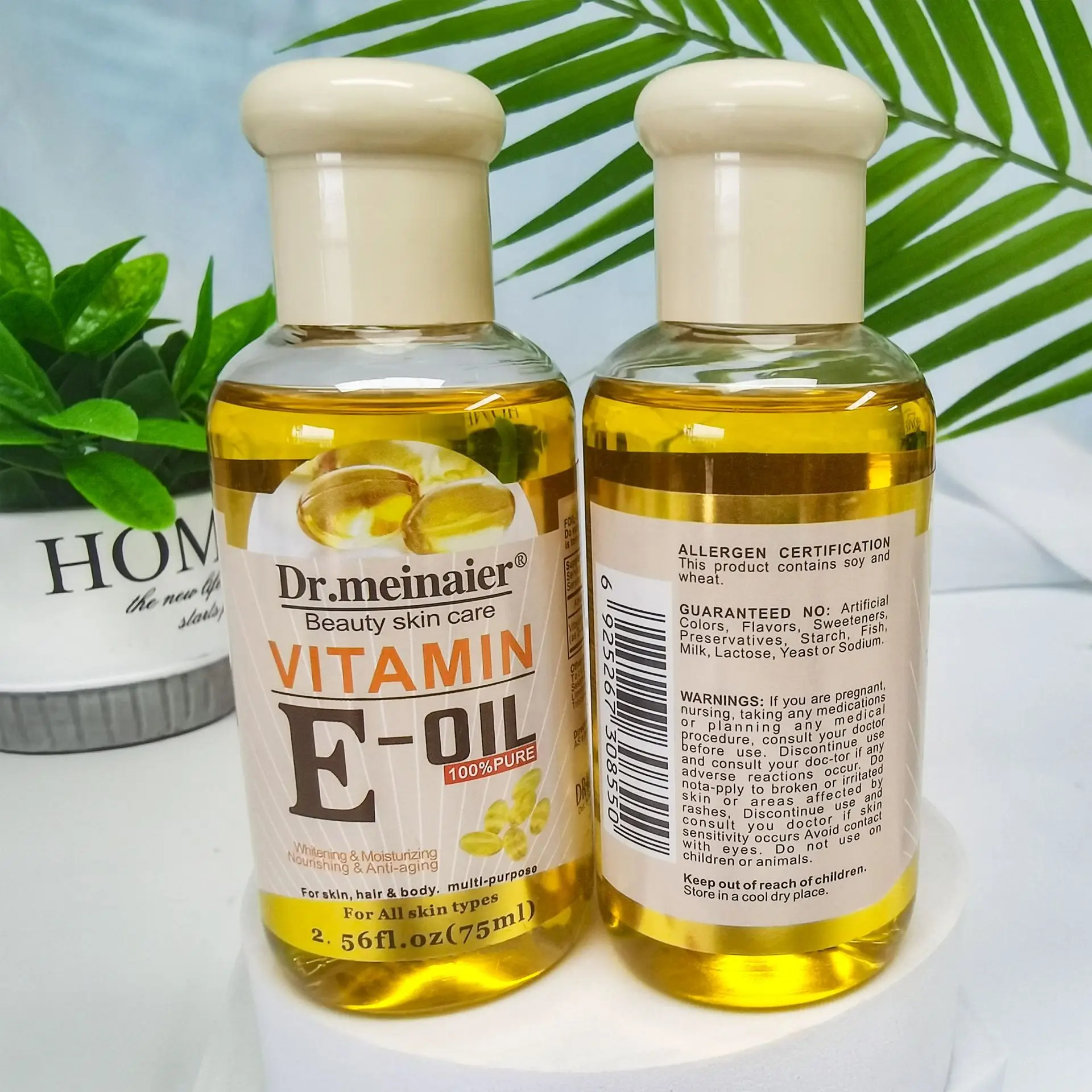 Huile essentielle pour le visage à la vitamine E, blanchiment du matin et de nuit, rétrécit les Pore