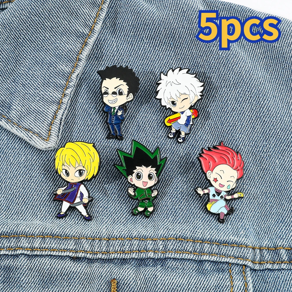 

HUNTERxHUNTER Enamel Pin Anime GON Killua Kurapika Leorio Hisoka Brooch Lapel Badge HxH Fashion Brooches Jewelry Gift for Fans