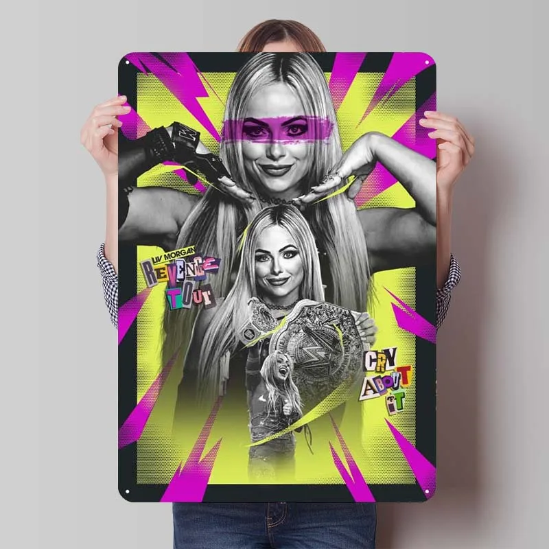 Liv Morgan Revenge Tour Metal Sign Sports Poster Decoration Wall Decor Living Room Retro Tinplate Sign for Wall Art Decoration