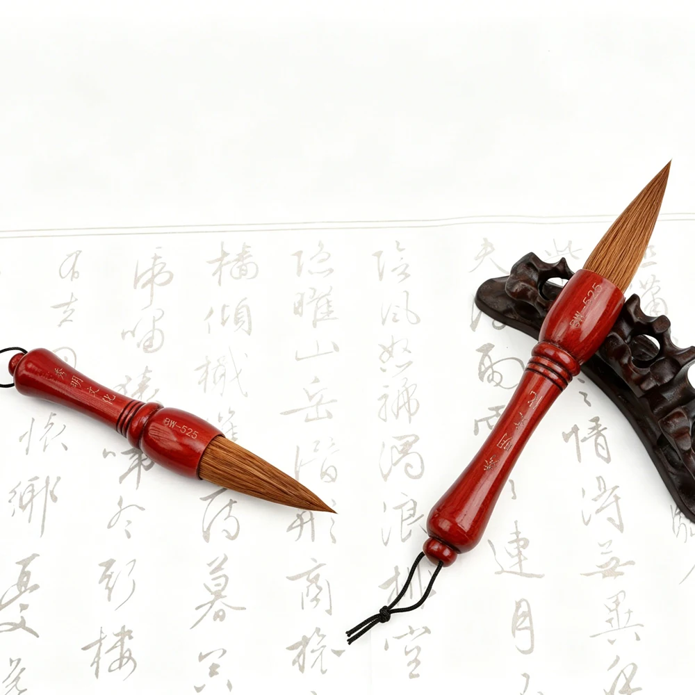 Artsecret 1PC Traditional Calligraphy Writing Brush for Larger Characters Short Wooden Handle Art Brush