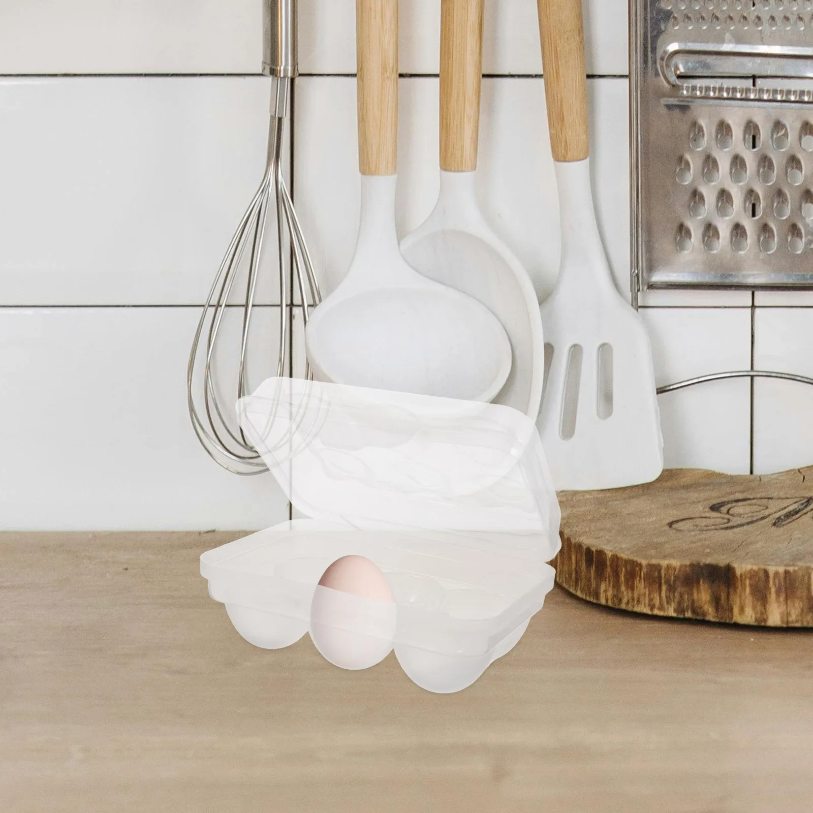 

Portable Anti-Collision Egg Box Plastic Holder Stackable Storage Box Lid Buckle Refrigerator Organizer Egg Container Camping