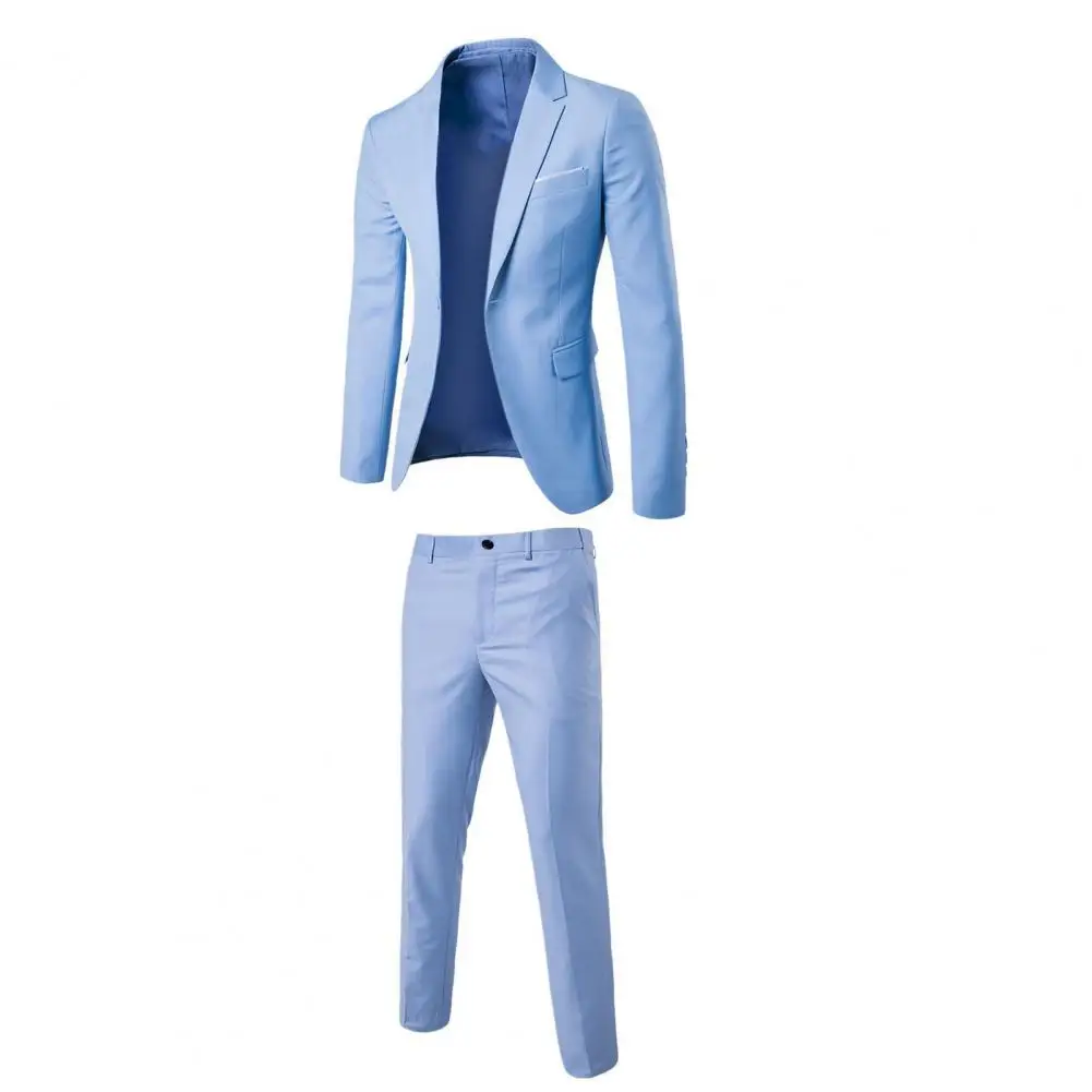 Blazer de estilo coreano con botones para hombre, traje Formal de temperamento, pantalones de un solo pecho, traje de negocios de primavera, Blazer