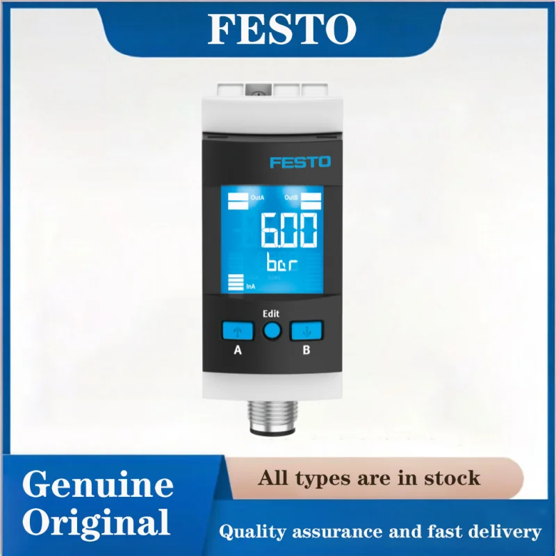 FESTO Pressure sensor 8035302-SPAU-P10R-MS4-F-L-PNLK-PNVBA-M8D Genuine Sensor with display screen pneumatic components