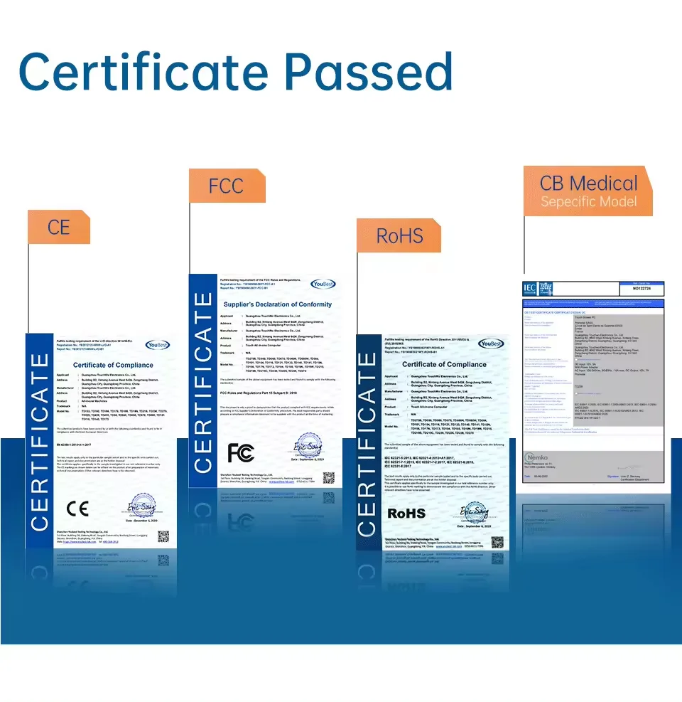 سطح المكتب 21.5 بوصة شاشة تعمل باللمس التفاعلية الكمبيوتر طابعة حرارية QR رمز الماسح الضوئي أكشاك الدفع لخدمة POS الذاتية