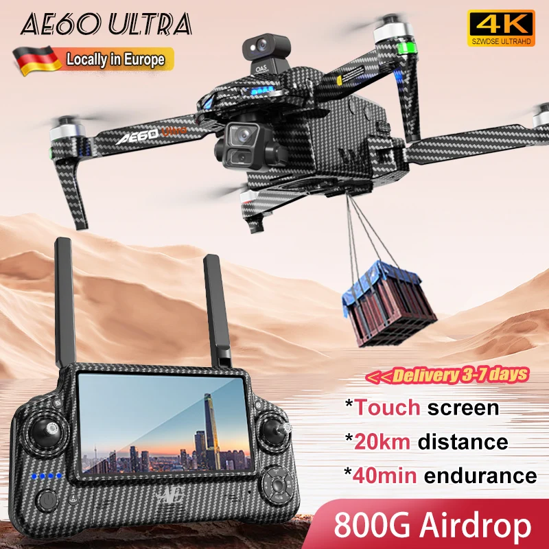 Image of AE60 ULTRA GPS Drohne 4K Professionelle HD Kamera 3-Achsen Gimbal Antenne FPV Bürstenlose Hindernisvermeidung Touchscreen RC Quadcopter