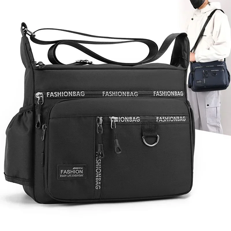 

Large capacity men's shoulder bag Crossbody Wear-resistant waterproof multi-pocket shoulder bag Business Leisure bag