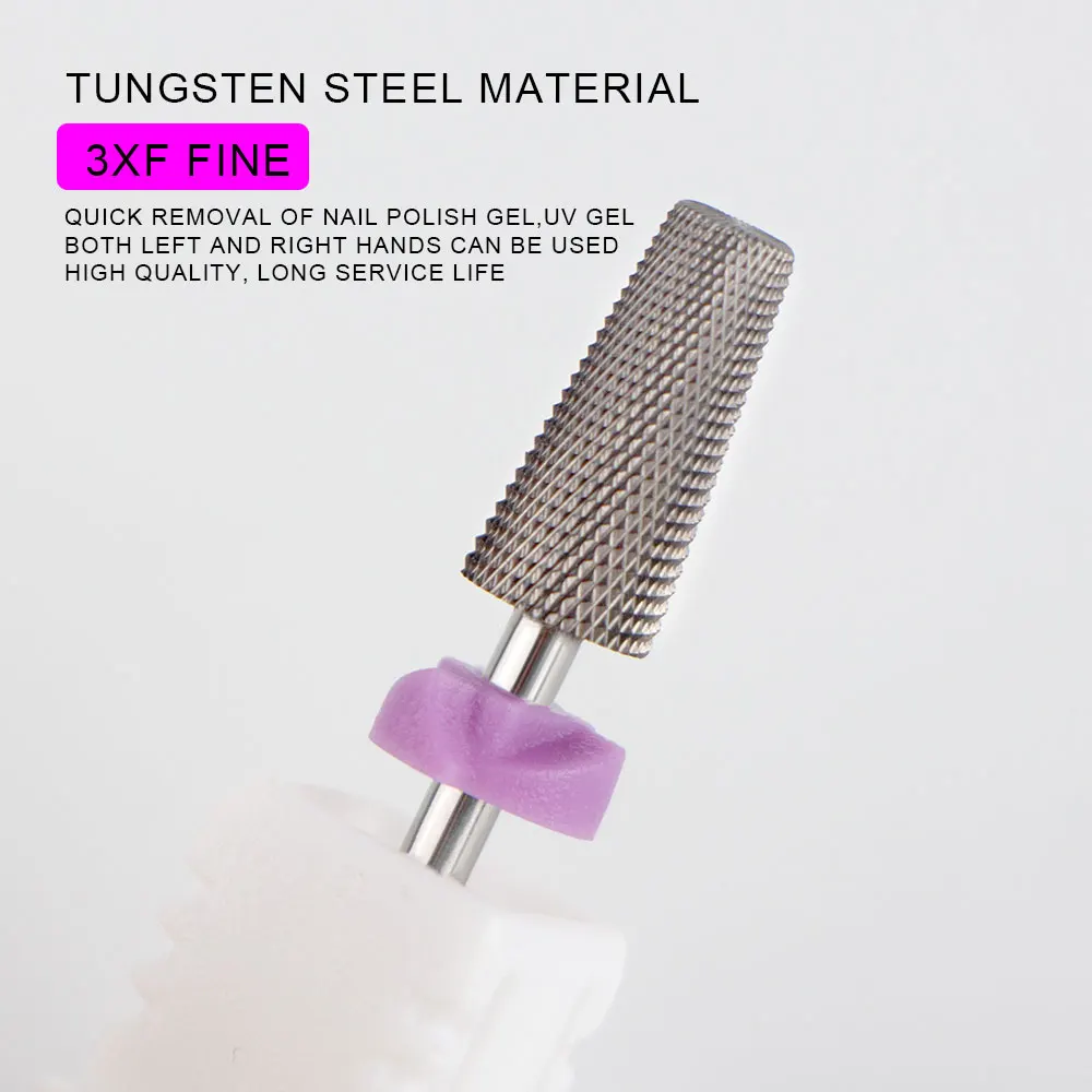 3XF 5 in 1 Tungsten Steel Nail Drill Bits Cone Manicure Drill Bits for Nails Acrylic Gel UV Gel Fast Remove Cutter Bit