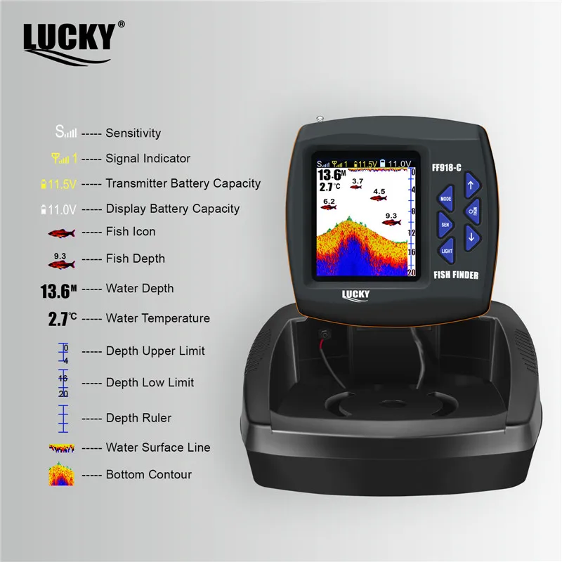 LUCKY FF918 Remote Control Bait Boat Fish Finder 3.5