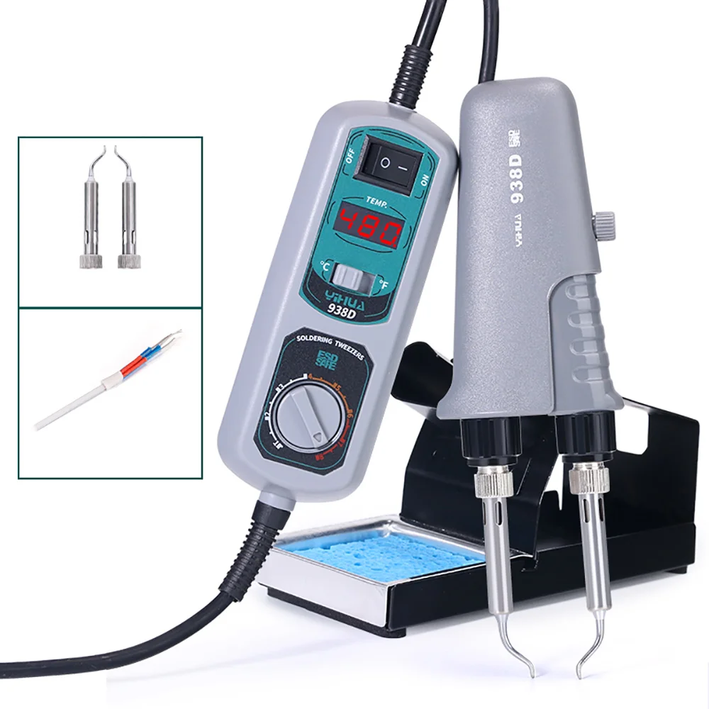 

110V, 220V Portable Double-Headed Tweezers, Electric Soldering Iron, Constant Temperature Digital Display, Soldering Station