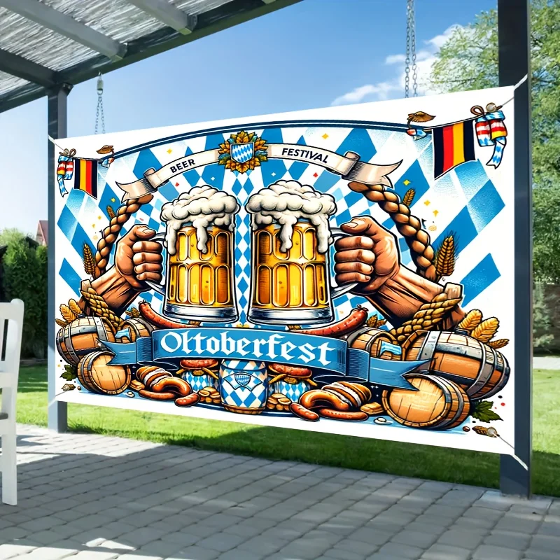 Oktoberfest banners Polyester Oktoberfest backdrops, indoor and outdoor, for homes, porches and gardens