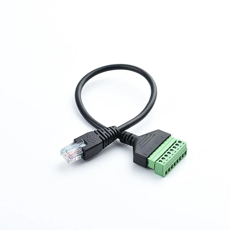 Adaptor Konverter Terminal Sekrup Ethernet RJ45 Jantan ke Terminal Sekrup AV 8 Pin, Adaptor Jaringan RJ45 ke Terminal Sekrup