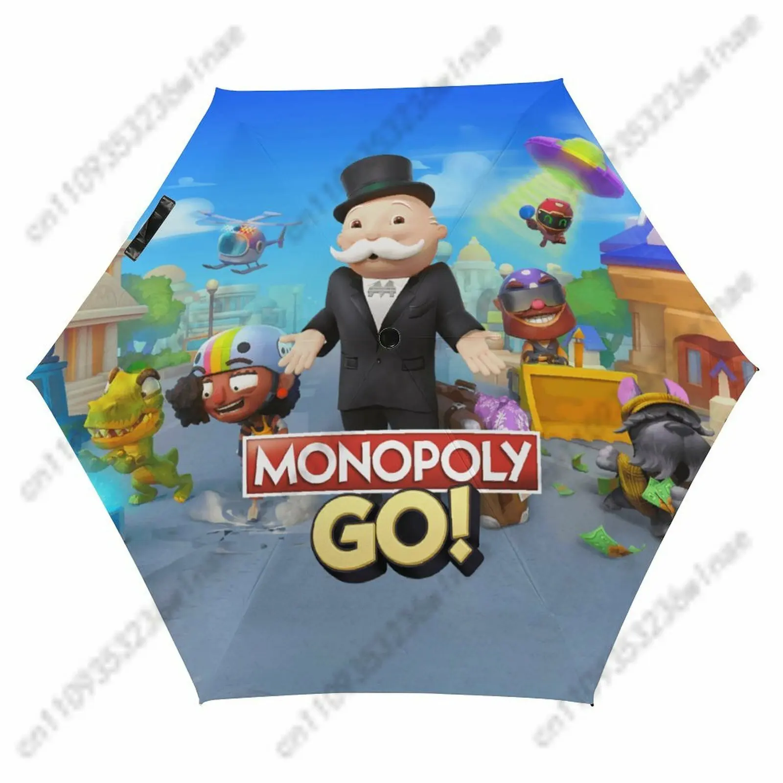 

Monopoly Go! 5 Fold Umbrella Men Women Windproof Waterproof Folding Umbrella Lightweight Portable Sun Cosplay Umbrella