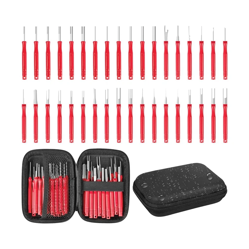 Terminal Removal Tool Kit 36 Pcs Depinning Tool Electrical Connector Pin Removal Tool Kit Pin Extractor Tool Set