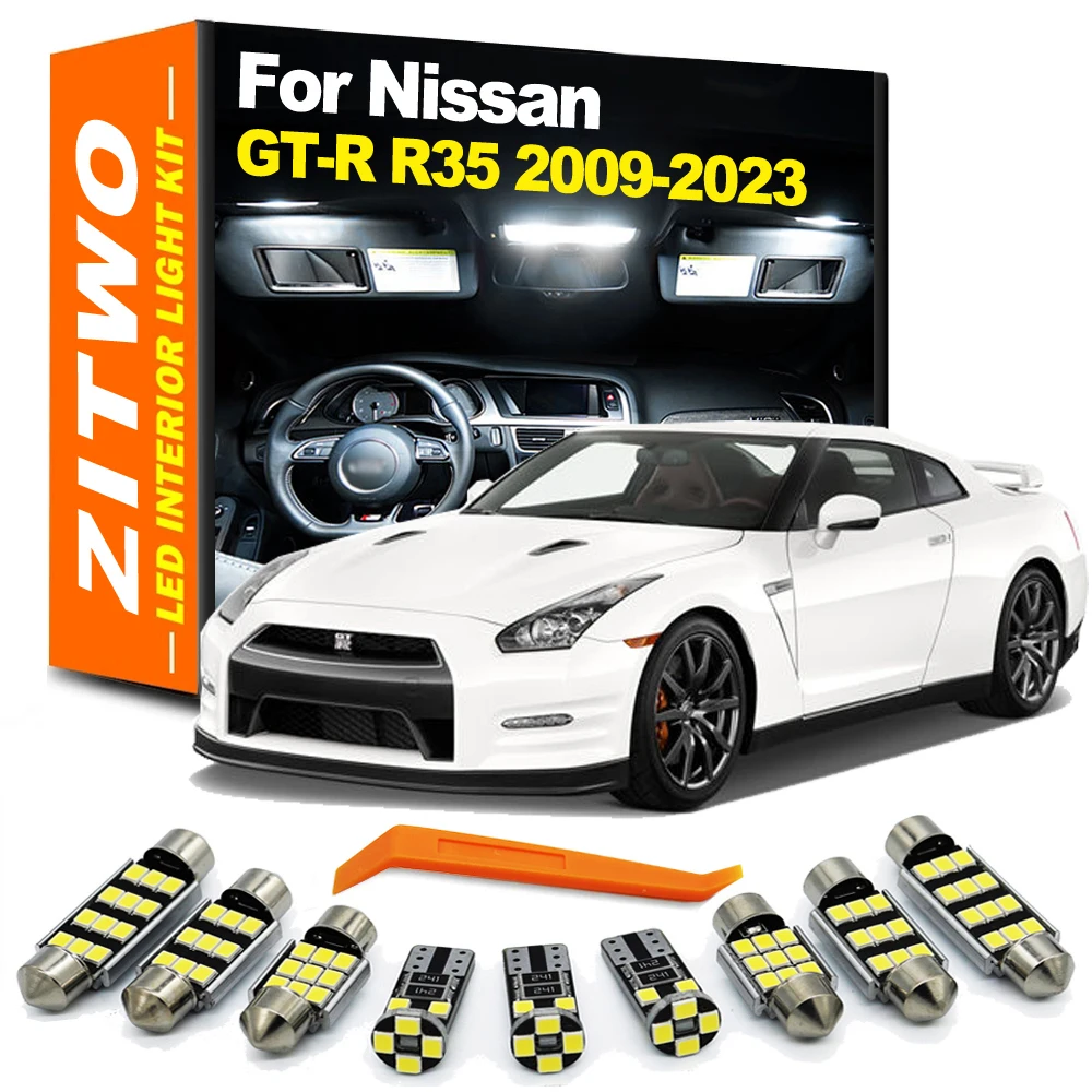 ZITWO 11Pcs LED Interior Dome Map Trunk Light Bulb Kit For Nissan GT-R GTR R35 2009- 2018 2019 2020 2021 2022 2023 Accessories