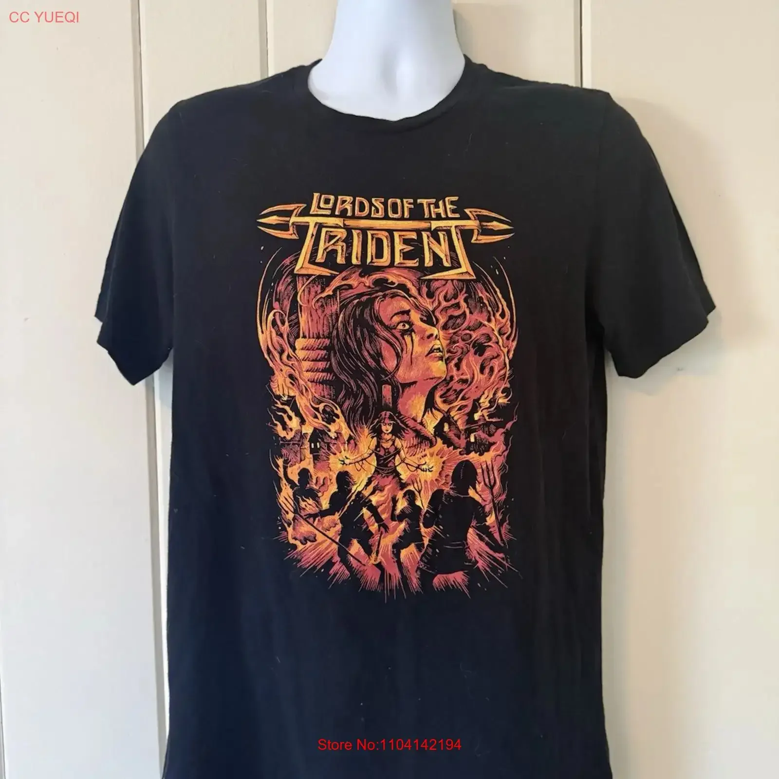 Lords Of The Trident Men s L Fire Witch Metal Band Tour Concert T Shirt vintage Washed Breathable streetwear graphic Unisex