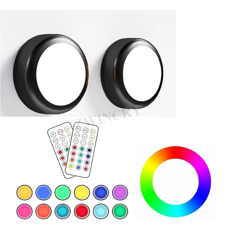 Remote Control Cabinet Lights Battery Powered Night Light Dimmable Warm/White Light Kitchen Lights Closet Aisle Stairs Lighting