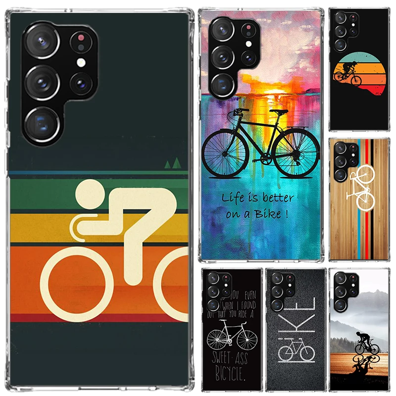 Bicycle Bike Sport Phone Case for Samsung Galaxy S26 S24 S23 Ultra S25 Edge S22 S21 Plus S20 FE + Soft Print Shell Funda Galaxy