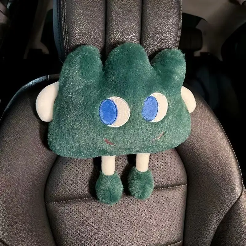 Cartoon Cute Animal Car Headrest Auto Seat Cover Head Neck Rest Cushion Plush Soft Comfy Car Pillow For Most Model Accessories