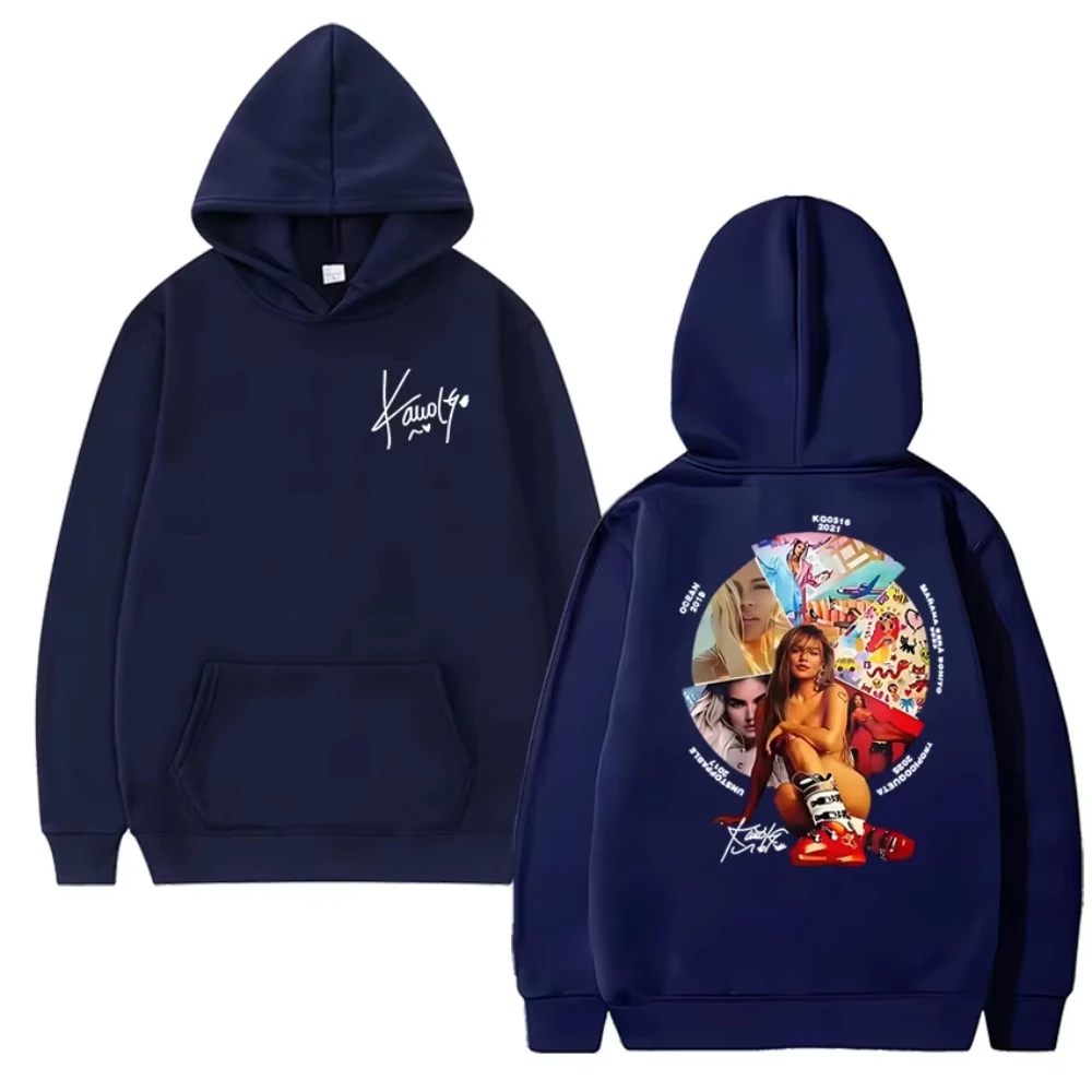 歌手カロル G トロピコケタアルバム 2025 両面プリントパーカー男性ファッション Y2k プルオーバー男性女性フリースカジュアルスウェットシャツ