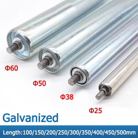 Galvanized Roller Conveyors Stainless Steel Diameter 25/38/50/60mm Total Length 100 150 200 250 300 350 400 450 500 550 600mm