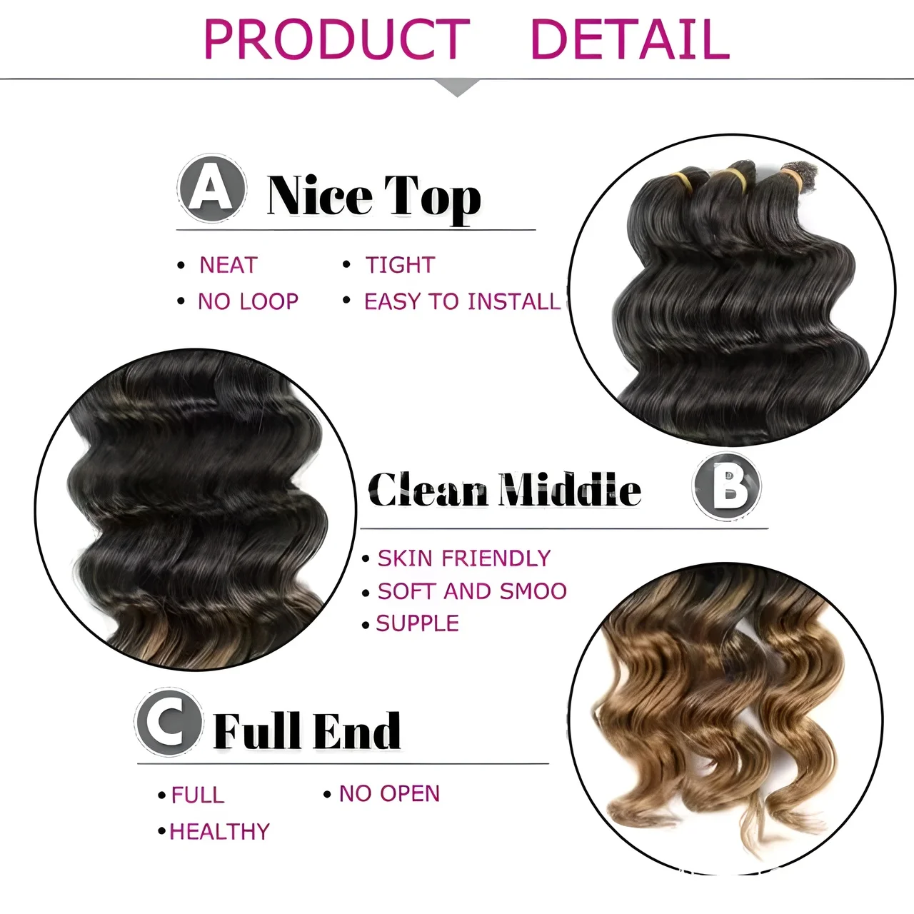 حزم شعر كروشيه مموج عميق للنساء 22 بوصة وصلات شعر صناعية فضفاضة مموجة عميقة أومبير بني اللون درجة حرارة عالية #4