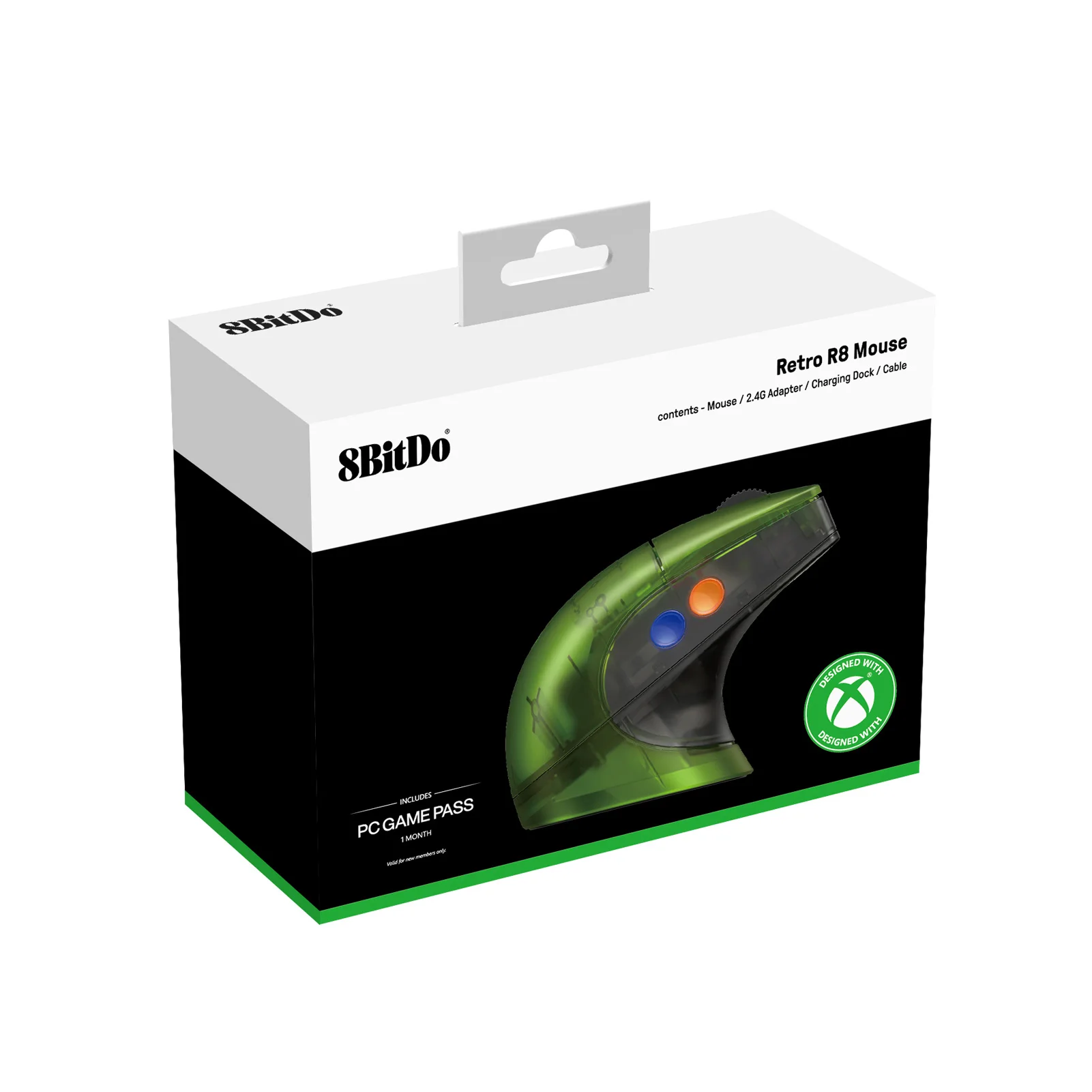 เมาส์ 8BitDo Retro R8 พร้อมเซ็นเซอร์ออปติคัล PAW 3395 DPI 26K, เมาส์ Polling 4K ไร้สายพร้อมแท่นชาร์จ, ปุ่มตั้งโปรแกรมได้