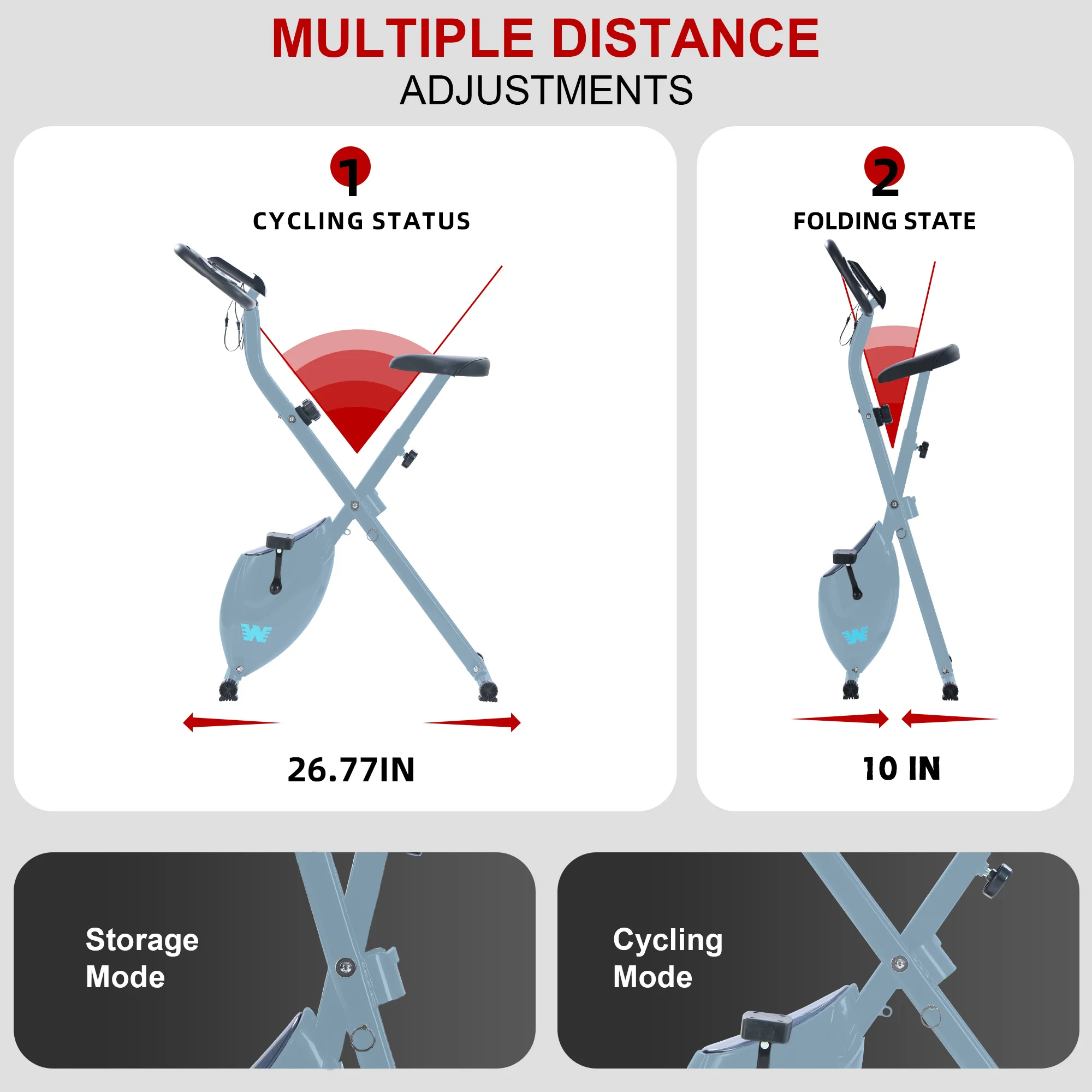 Foldable Home Spin Bike Portable Weight Lose Fitness Equipment Indoor Exercise Bike
