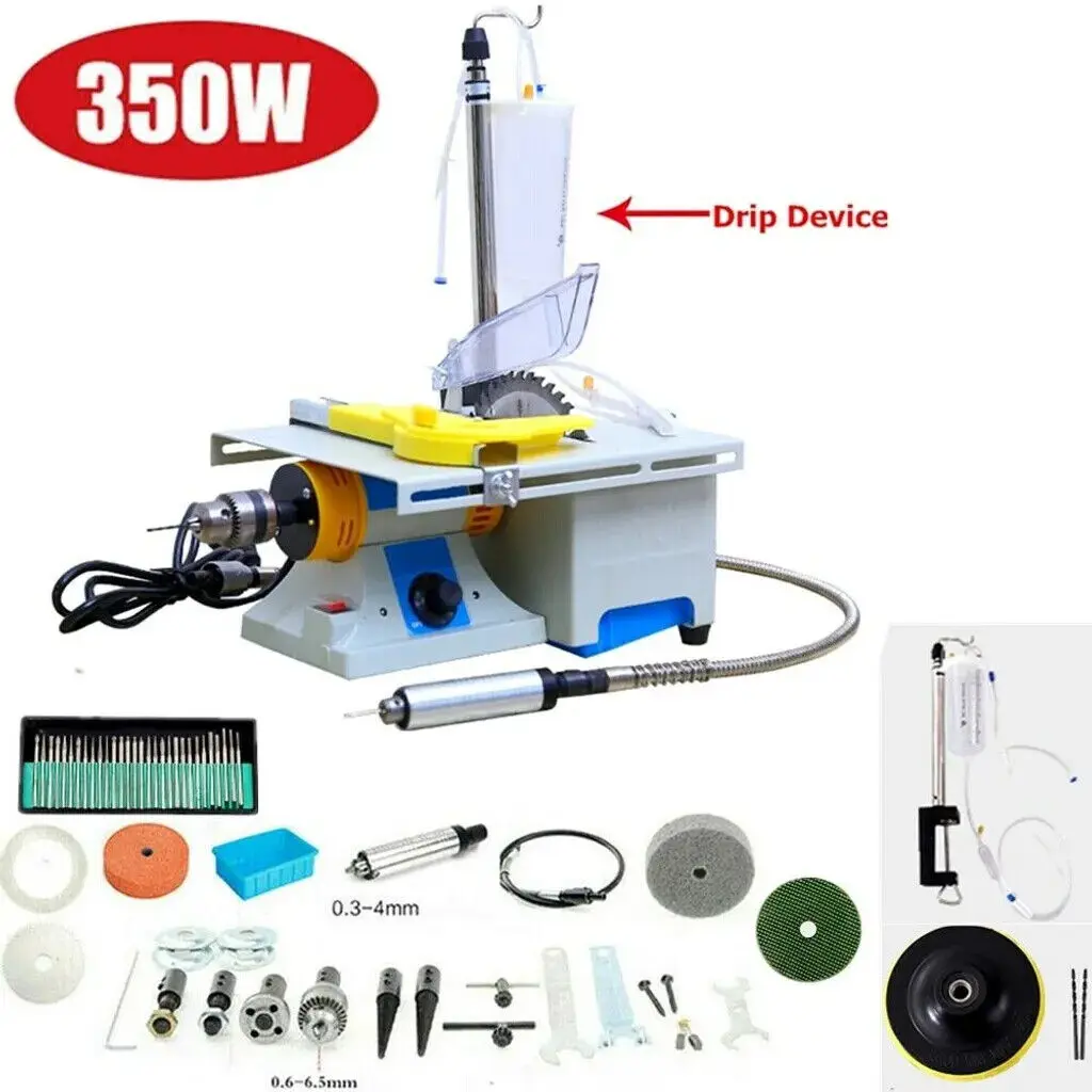 Electric Jewelry Grinding Machine Jewelry Rock Gem Polishing Tool 350W Multifunctional Small Desktop Jade Cutting Machine 220V