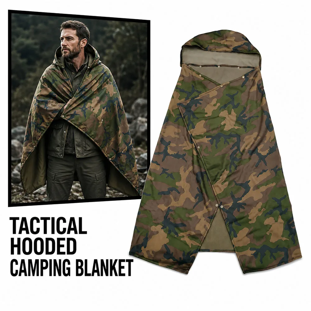 Tactical Camo Hooded Wearable  - Outdoor Hunting Blanket ulasan dan harga