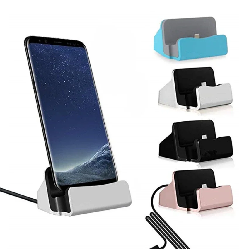 200pcs Universal Type C Charger Stand Dock USB-C Mobile Phone Fast Charging Cradle Station Holder for Type-C Smartphones