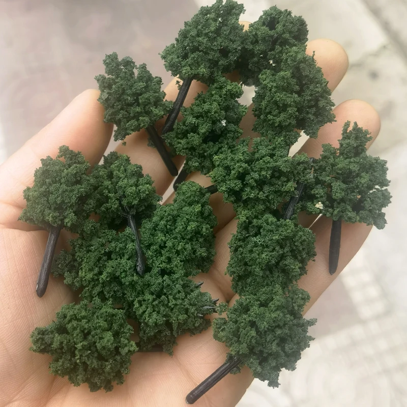 

20pcs 4cm Model Road Tree Model Green Tree Set Landscape Train Railway Layout Garden Scenery Miniature DIY Handmade Material