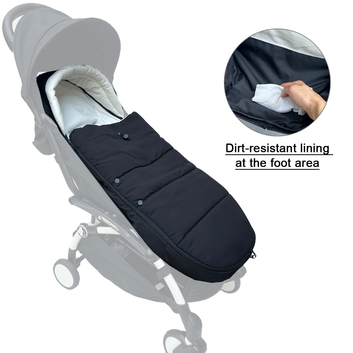 Funda para pies de cochecito universal Colu Kid, compatible con la serie YOYO, Bugaboo, Joozl Are+; tejido resistente al viento; no es un saco de dormir.