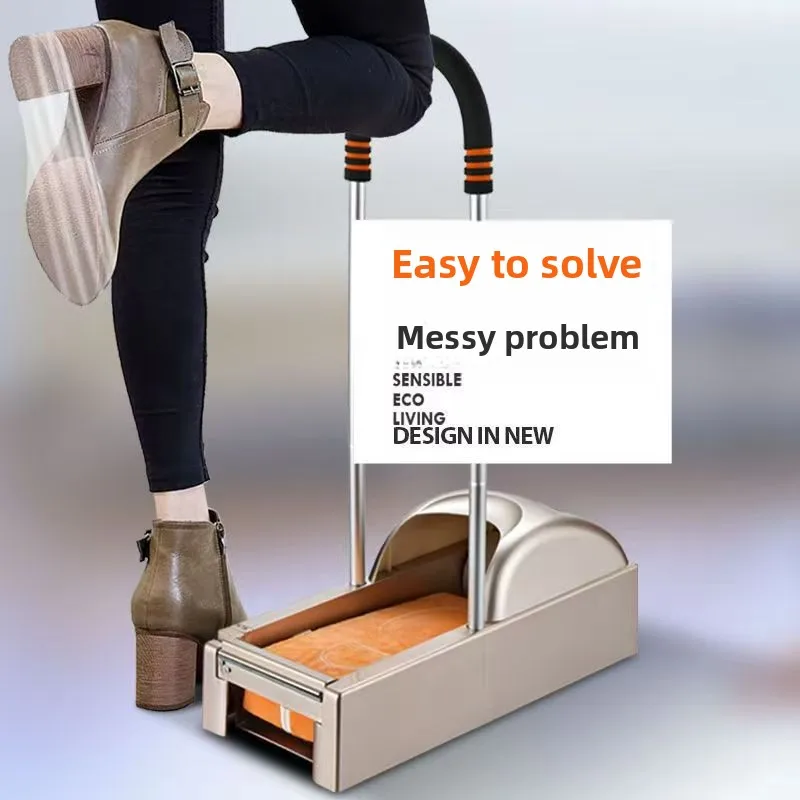 Foot Step Automatic Shoe Film Machine, Smart Household Disposable Shoe Cover Dispenser for Entrance