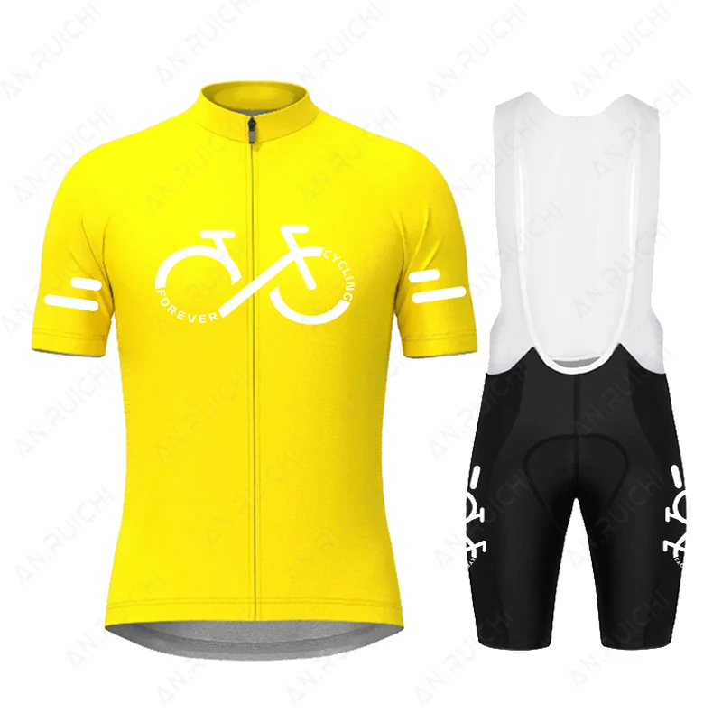 Orange Cycling Jersey Set 2023 Men Short Sleeve Cycling Clothing MTB Bike Uniform Ropa Maillot Ciclismo Summer Road Bicycle Wear