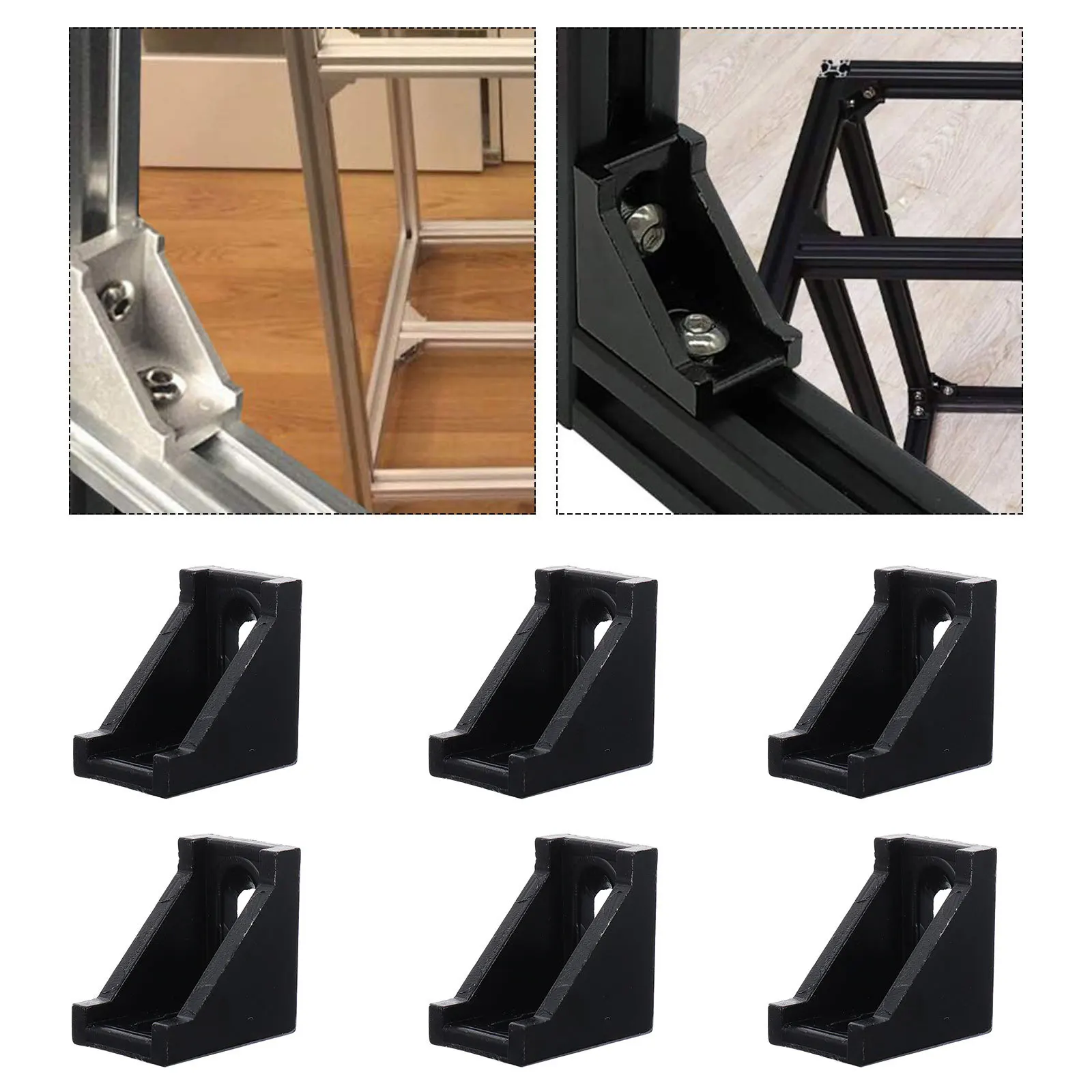 

10pcs Aluminum Profile Connector Heavy Duty Angle For Industrial Assembly Line Fixation Brace Aluminum Alloy Corner Bracket