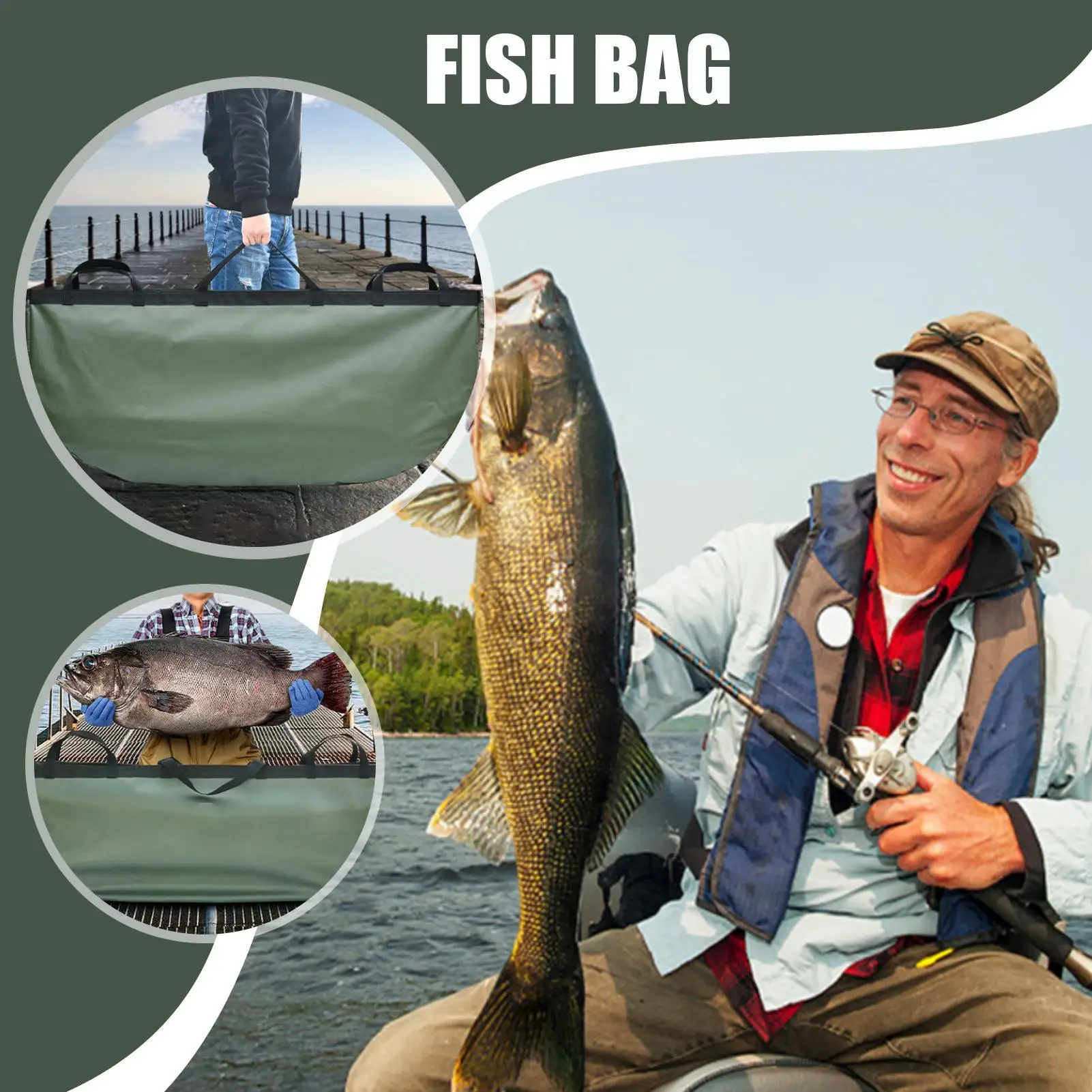 

Fish Bag Large Capacity Fish Cooler Waterproof Bass Container Breathable Angling Supplies For Tournament Fishing