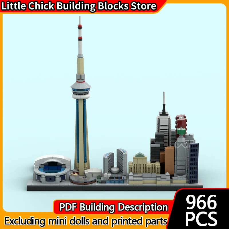 

City Street View Model MOC Building Bricks City Of Toronto Skyline Modular Technology Children Holiday Gifts Assemble Toys Suit