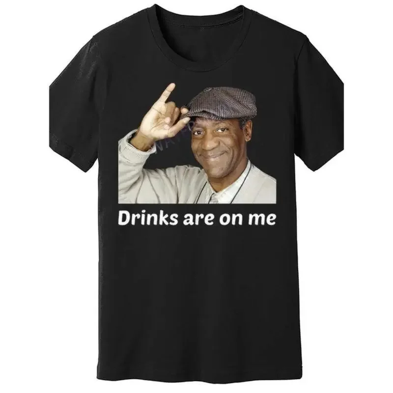 Men's Breathable Knitted Cotton Round Neck Short-Sleeve Tee - Viet Hands Bill Cosby Drinks Are On Me Graphic Crop Top 874552, Regular Fit, Medium Elastic Plant Print Summer Casual Menswear