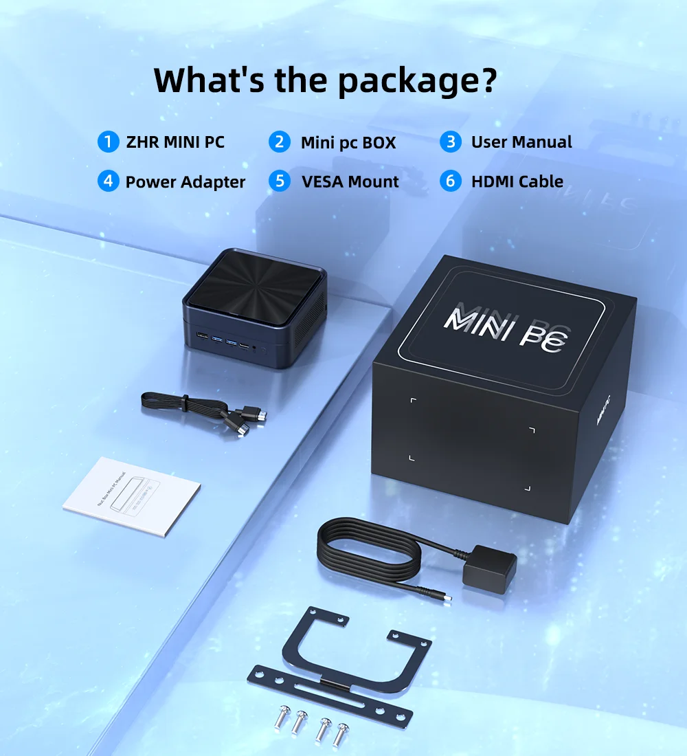 TexHoo Gaming Mini PC AMD Ryzen7 8745HS 7840HS 7735HS Radeon 780M WIFI6 BT5.2 DDR5 2x2.5G LAN R5-6600H Desktop Computer Barebone