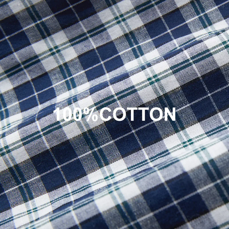 S-XL Men's Cotton Boxer Shorts, Casual Checkered Pattern with Elastic Waistband and Button, Comfortable Loungewear Shorts