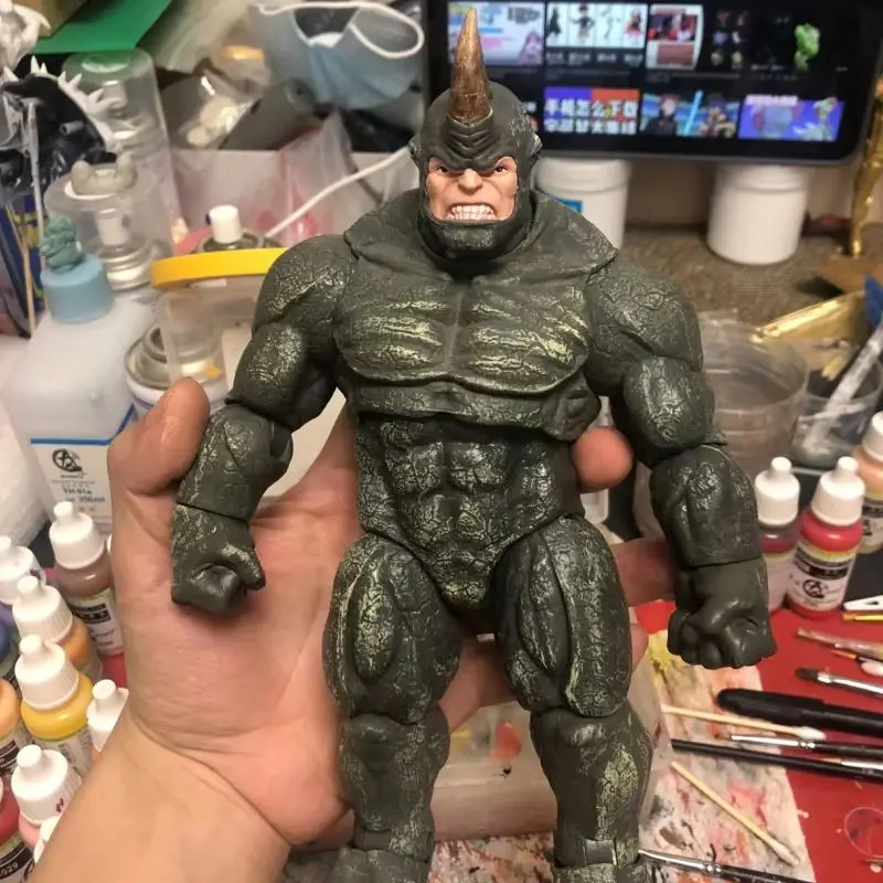 

22cm Anime Marvel X-Men Legend Cain Marko Model Mobile Handmade Model Series Rhino Man Action Doll Children'S Toy Festival Gifts