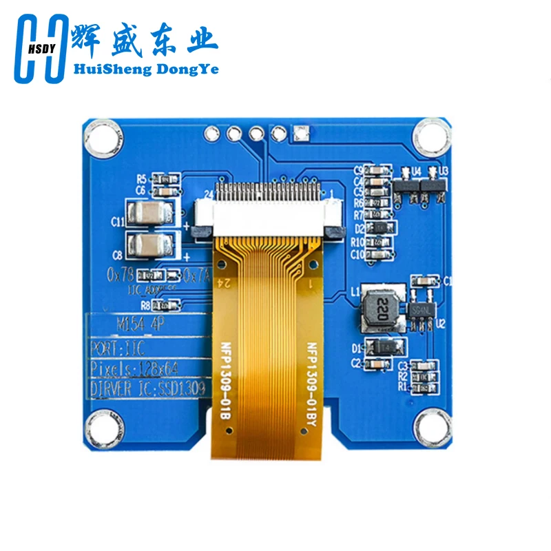 Novo módulo oled de 1.54 polegadas 1.54 "12864 tela lcd módulo de exibição led 128*64 ssd1309 spi/iic interface i2c para arduino 4pin